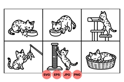 Hand Drawn Cute Kitten Clipart Illustrations Product Image 1