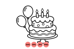 Hand Drawn Birthday Cake Clipart Graphics Product Image 1
