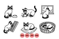 Cute Cat SVG Clipart Illustration for Crafts Product Image 1
