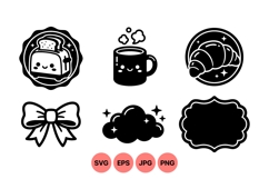 Hand Drawn Cute Kawaii Breakfast Clipart Product Image 1