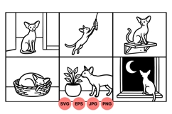 Minimal Cat Line Art Illustrations For Crafts Product Image 1