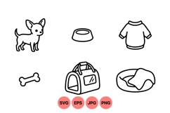 Chihuahua Dog Illustration With Accessories Designs Product Image 1