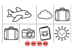 Simple Travel Icon Lineart For Vacation Graphics Product Image 1