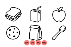 Minimal Lunch Food Icon Vector Product Image 1