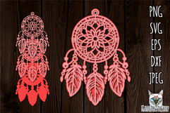 Dream Catcher SVG 3d Layered papercut|Dreamcatcher 3d SVG Product Image 1