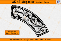 AK47 Magazine Scrollwork Firearms Gun Laser Engraving Design