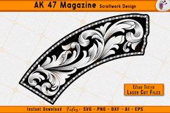 AK47 Magazine Scrollwork Firearms Gun Laser Engraving Design