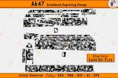 AK47 Scrollwork Firearms Gun Laser Engraving Design Files