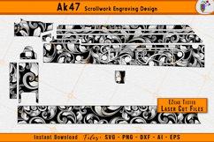 AK47 Scrollwork Firearms Gun Laser Engraving Design Files