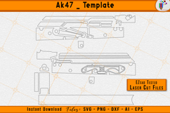 AK47 Template Firearms Gun Laser Engraving Design
