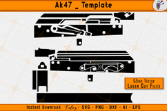 AK47 Template Firearms Gun Laser Engraving Design