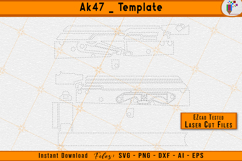 AK47 Template Firearms Gun Laser Engraving Design