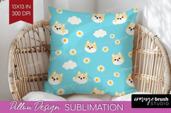 Akita Dog Pillow Sublimation Cute Chibi Puppy Pillow Cover Product Image 1