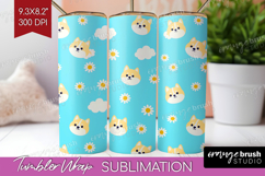Akita Dog Tumbler Wrap Cute Chibi Puppy Tumbler PNG Product Image 1
