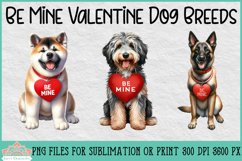 Be Mine Valentine Dog Breeds | Sublimation Clipart Product Image 1
