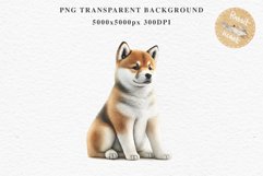 Akita Ina Cute Puppy Baby Dog Animals Clipart PNG Dogs  Scrapbooking Watercolor  Transparent Print for invitation t-shirt designs sublimation kids printable