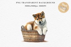 Akita Ina Cute Puppy Baby Dog Animals Clipart PNG Dogs  Scrapbooking Watercolor  Transparent Print for invitation t-shirt designs sublimation kids printable