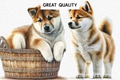 Akita Ina Cute Puppy Baby Dog Animals Clipart PNG Dogs  Scrapbooking Watercolor  Transparent Print for invitation t-shirt designs sublimation kids printable