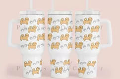 Akita Inu Dog 40oz quencher tumbler sublimation full wrap high resolution transparant background