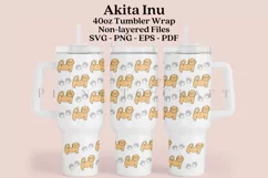 Akita Inu Dog 40oz quencher tumbler sublimation full wrap high resolution transparant background
