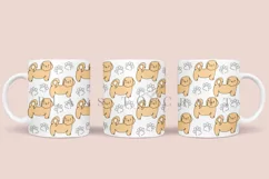 Akita Inu Dog SIlhouette coffee mug sublimation wrap glass mug wrap svg presized for 11oz and 15oz glass ready to cut and sublimation files