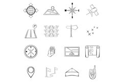 Navigation icons set vector outline Product Image 1