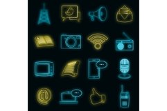 Communication icons set vector neon Product Image 1