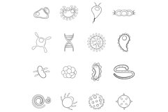 Virus icon set outline Product Image 1