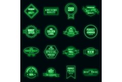 Retail label icons set vector neon Product Image 1