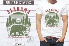 Alabama PNG Vintage United States Sublimation Design