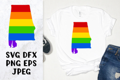 Alabama map LGBT flag SVG cut file. Pride month shirt design Product Image 1