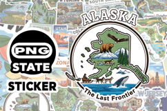 Alaska Sticker PNG SVG | State Outline Decal File | Product Image 1
