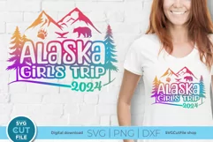 Elevate your apparel with Alaska Girls Trip SVG, featuring the majestic mountains, trees, bears, and whales of Alaska. Perfect for crafting unique shirts and tote bags.