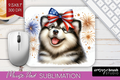 Alaskan Malamute Dog Mouse Pad Sublimation Patriotic Dog PNG Product Image 1