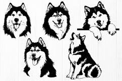Alaskan Malamute SVG Bundle | 10 Dog Designs PNG DXF EPS AI Product Image 3