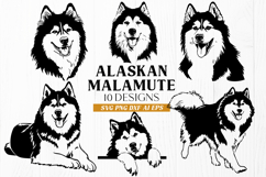 Alaskan Malamute SVG Bundle | 10 Dog Designs PNG DXF EPS AI Product Image 1