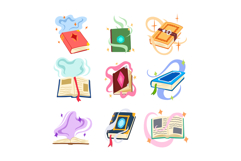 alchemy book set cartoon vector illustration Product Image 1