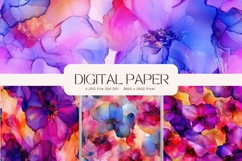 Rainbow Watercolor Alcohol Ink Background Digital Paper Product Image 1