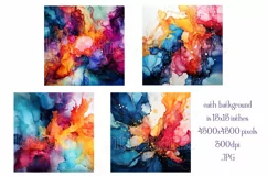 Colorful Watercolor Background, 15x15 Alcohol and Ink Papers Product Image 2