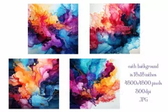 Colorful Watercolor Background, 15x15 Alcohol and Ink Papers Product Image 2