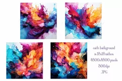 Colorful Watercolor Background, 15x15 Alcohol and Ink Papers Product Image 2