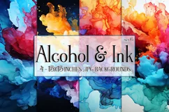 Colorful Watercolor Background, 15x15 Alcohol and Ink Papers Product Image 1