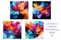 Colorful Watercolor Background, 15x15 Alcohol and Ink Papers Product Image 2