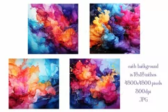 Colorful Watercolor Background, 15x15 Alcohol and Ink Papers Product Image 2