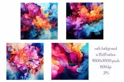 Colorful Watercolor Background, 15x15 Alcohol and Ink Papers Product Image 2