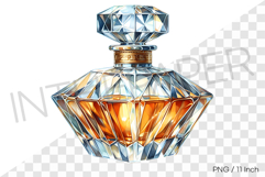 Luxurious golden alcohol in glittering crystal decanter PNG Product Image 1