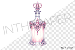 Fancy pink jewel decorated princess crystal flacon PNG art Product Image 1