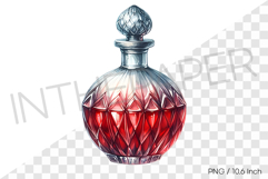 Brilliant pomegranate red round crystal decanter PNG Clipart Product Image 1