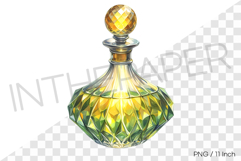 Dazzling lime green liqueur crystal decanter PNG Clipart Product Image 1