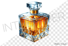 Elegant square whiskey in premium crystal decanter PNG art Product Image 1